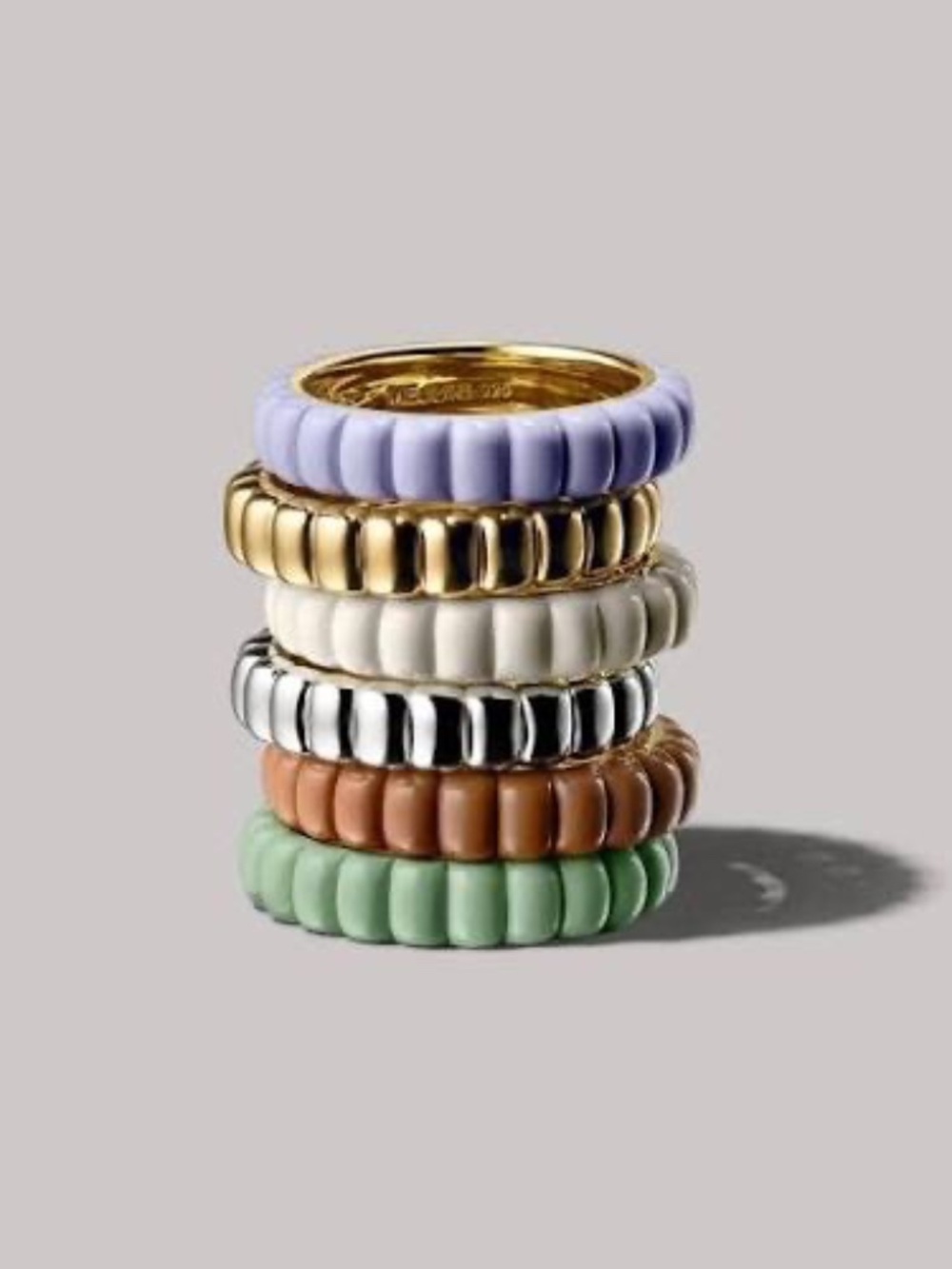 MEJURI CHARLOTTE SLIM ENAMEL STACKABLE RING - Picture 2 of 12
